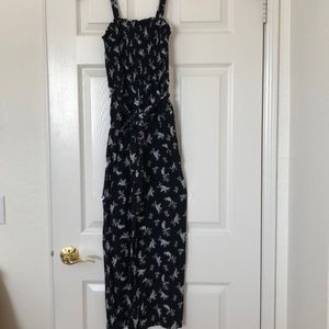 Abercrombie black floral pantsuit